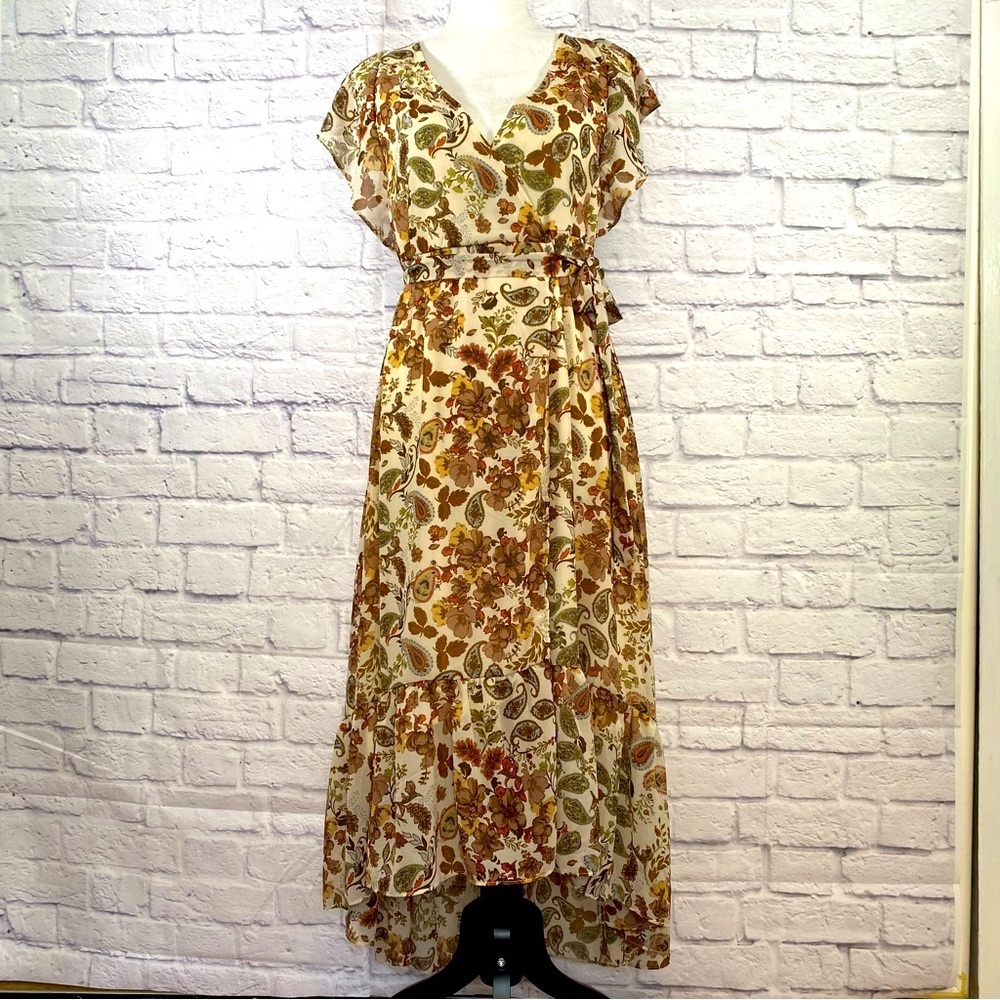 Drew by Anthropologie Floral Wrap Maxi Dress     Size Small - Picture 2 of 12